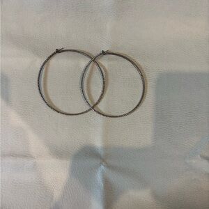 Oversized Black Sliver Hoop Earrings